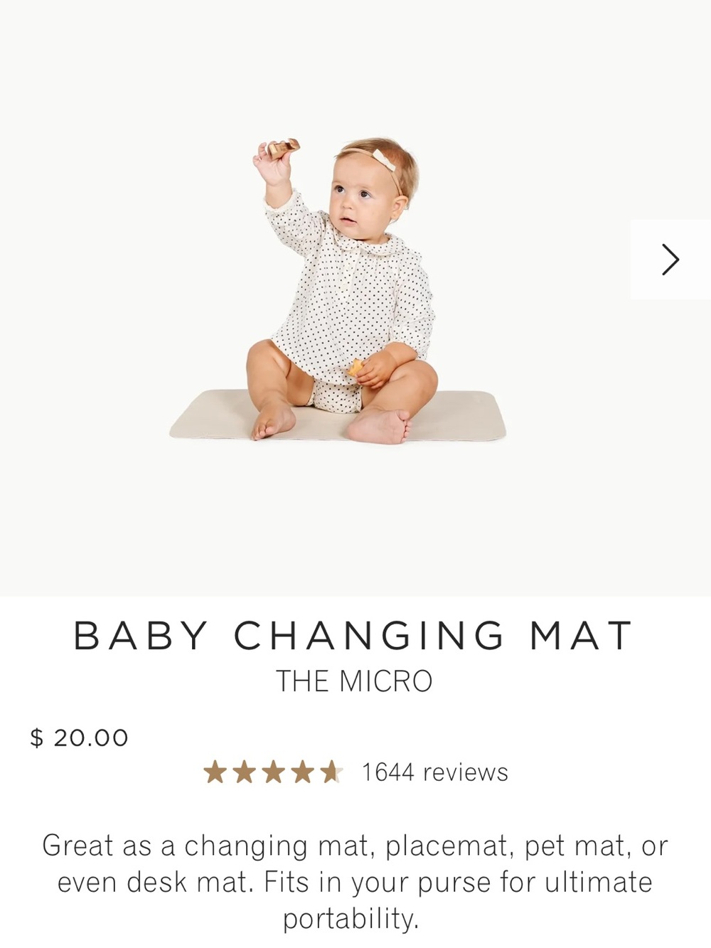 The Micro Baby Changing Mat - Cream